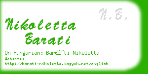 nikoletta barati business card